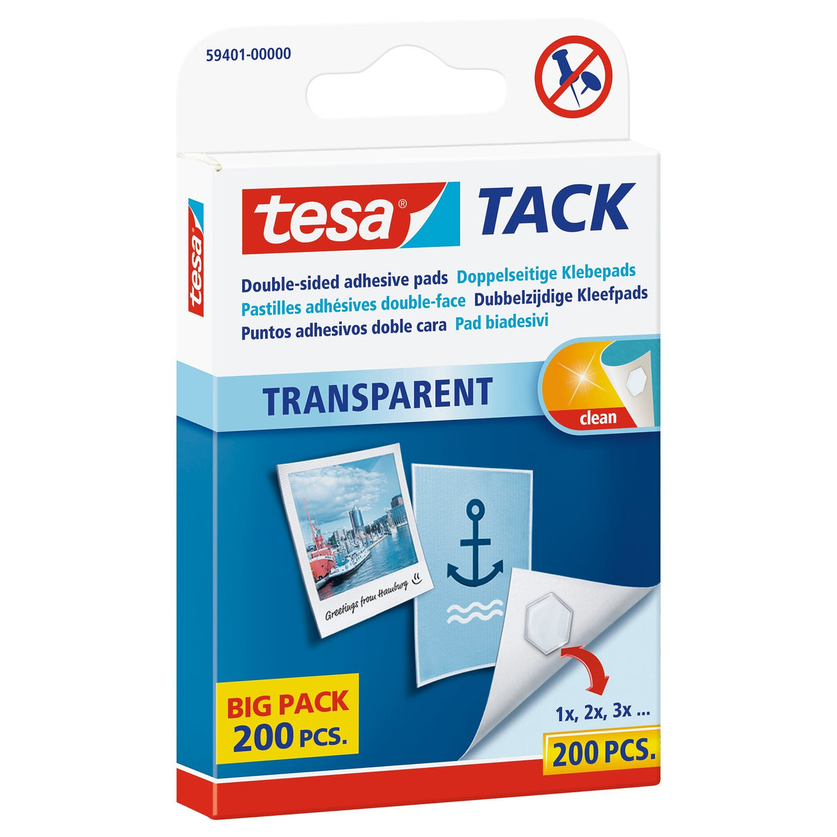 tesa Tack Transparent Adhesive Pads, Transparent Big Pack