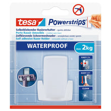 tesa Powerstrips Waterproof Razor Holder Wave, White