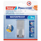 Ganchos tesa Powerstrips Waterproof Zoom de metal, blancos