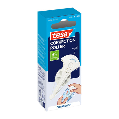 tesa CORRECTION ROLLER, white, refill, 14 m x 4.2 mm