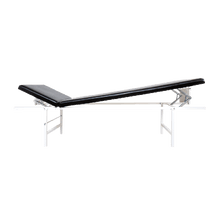 Wall-Mounted Folding Lounge Chair for Relaxation Rooms, Steel, Adjustable Head and Foot Rests, Horizontal, Black