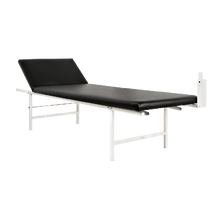 Wall-Mounted Folding Lounge Chair for Relaxation Rooms, Steel, Adjustable Head and Foot Rests, Horizontal, Black