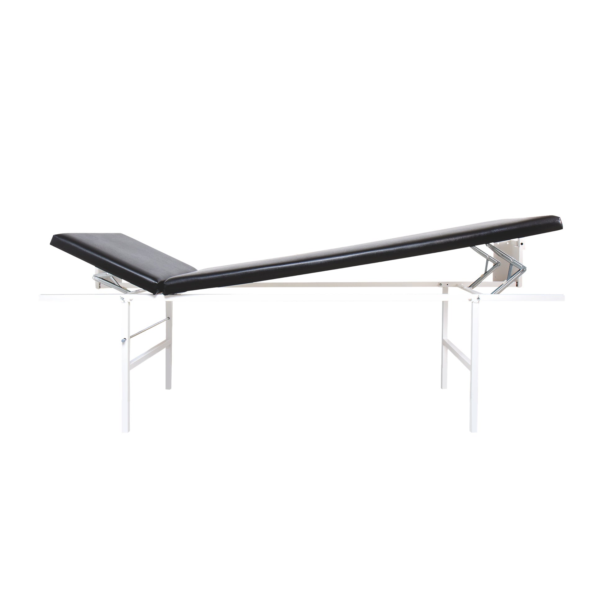 Wall-Mounted Folding Examination Table, Head-to-Foot Adjustable, Horizontal, Black