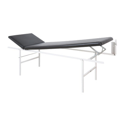 Wall-Mounted Folding Examination Table, Head-to-Foot Adjustable, Horizontal, Black