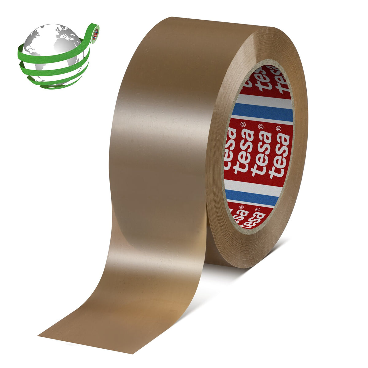 tesa 60418 Packaging Tape made from recycled polyester, 132 m x 50 mm, brown