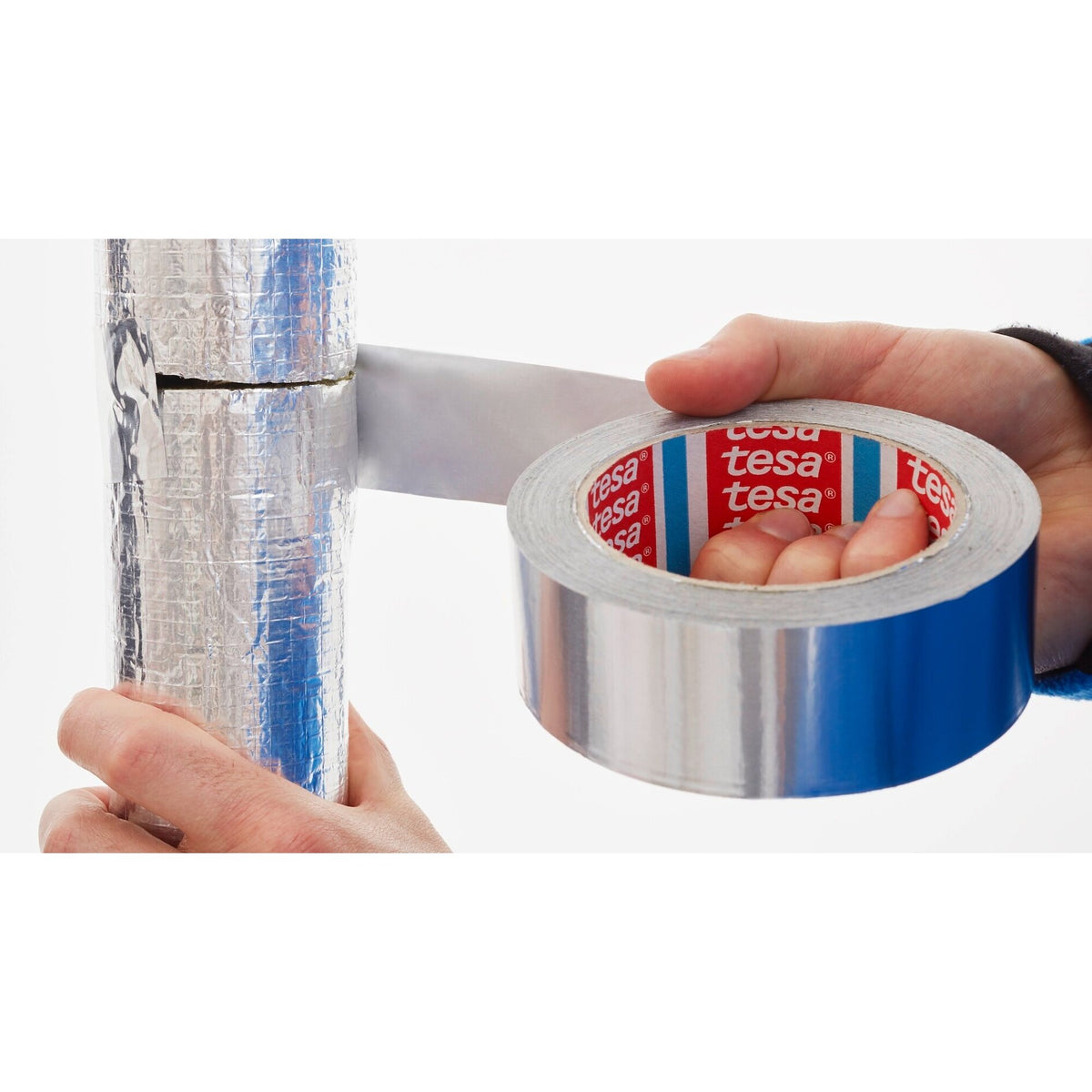 Cinta adhesiva de aluminio tesa 60670, 50 m x 50 mm, plateada mate – Aplicaciones