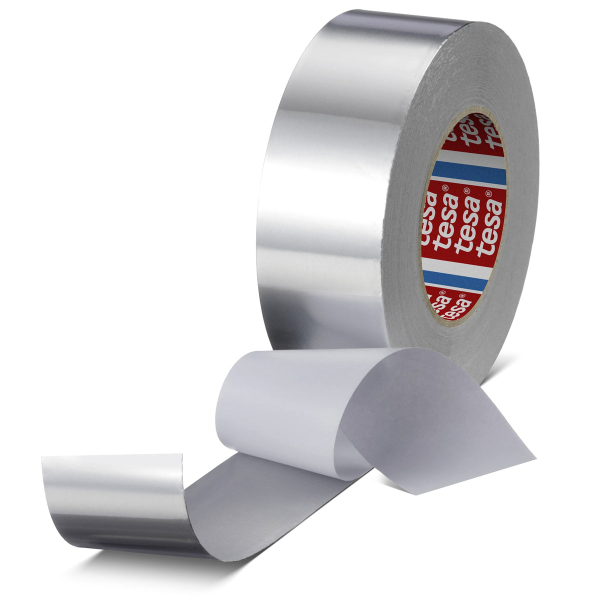 tesa 60672 Aluminum Adhesive Tape with Liner, 50 m x 50 mm, Matte Silver
