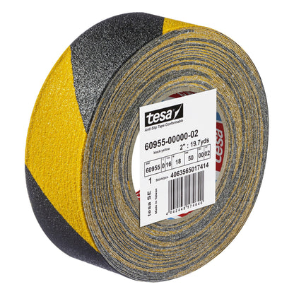 Cinta antideslizante tesa 60955, extremadamente flexible, 18 m x 50 mm, negra y amarilla