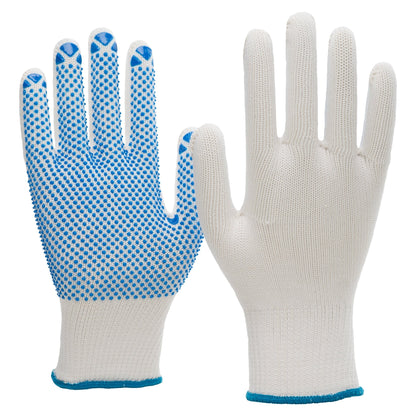 Guantes de punto NITRAS, nailon/algodón, blanco/azul