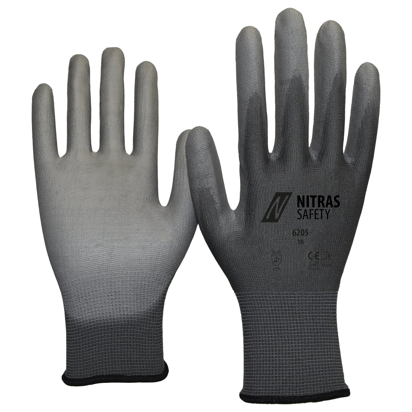 Guantes de nailon NITRAS, grises
