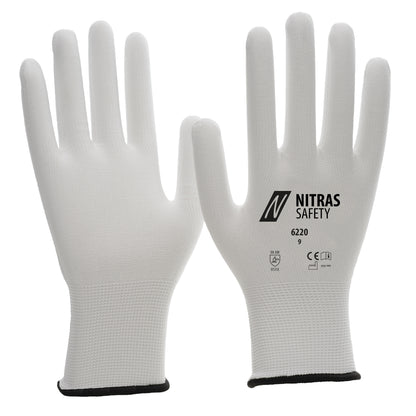 NITRAS nylon gloves, white