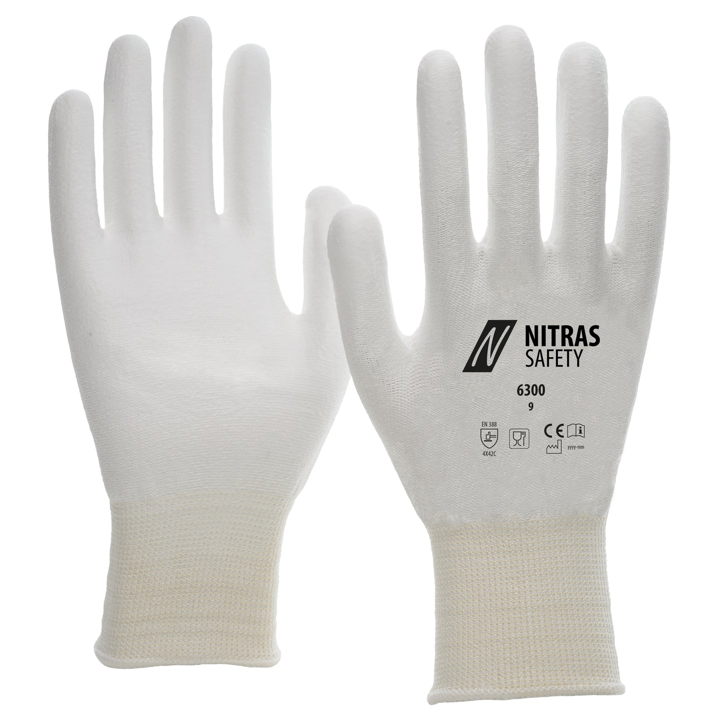 NITRAS cut protection gloves, white