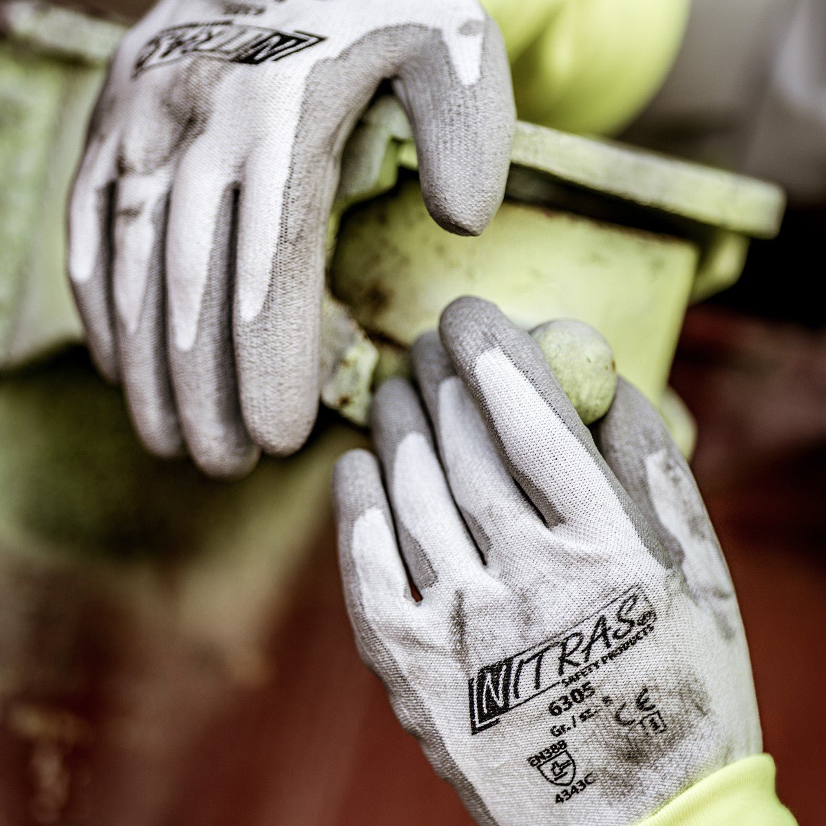Guantes de protección contra cortes NITRAS, blanco / gris