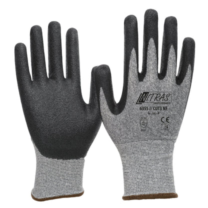 NITRAS CUT C NF, guantes de protección contra cortes, gris / negro
