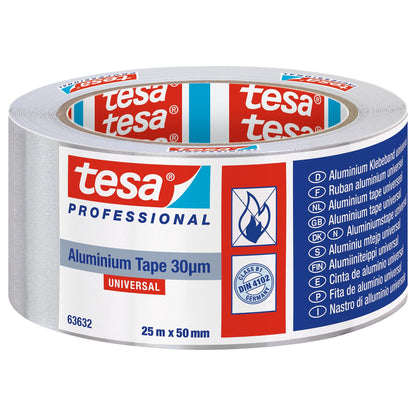tesa Professional 63632 ALU Universal Tape, Silver-Gray, 25 m x 50 mm