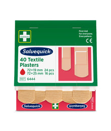 Artículo en liquidación: Kit de recambio de tiritas Salvequick® de Holthaus Medical, ref. 6444, envase protector, 2 tamaños | Paquete (40 unidades)