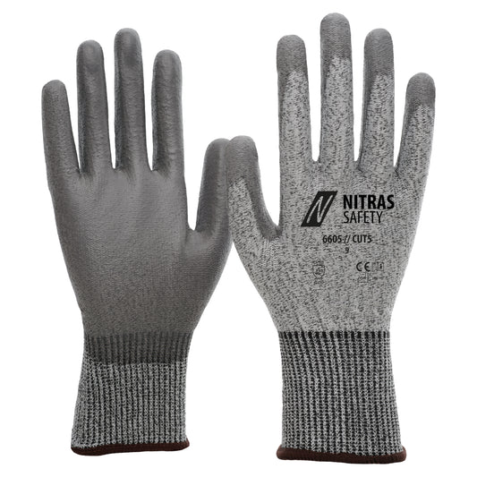 NITRAS CUT D, cut protection gloves, gray / gray