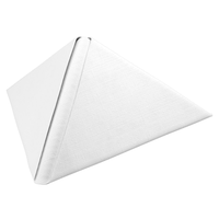 A Duni Dunilin® napkin (48 x 48 cm, white) from Duni GmbH, folded into a triangle, stands out against the white background, highlighting its fabric-like texture and subtle pattern.