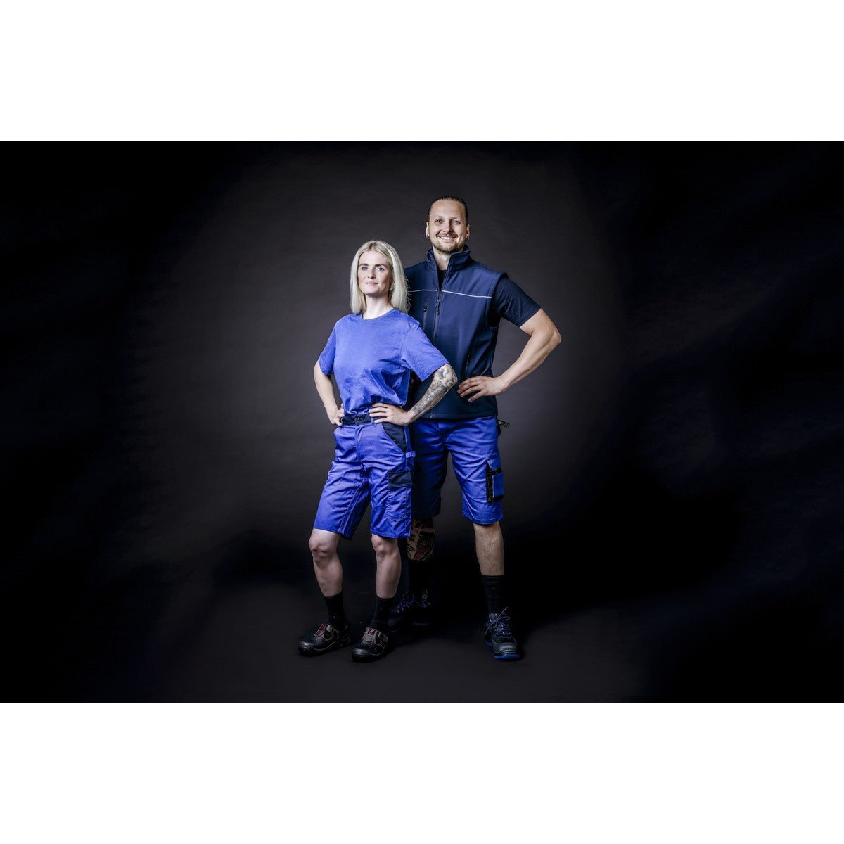 NITRAS MOTION TEX LIGHT, pantalón de trabajo, corto, azul real / azul marino