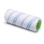The Nölle Profi Brush paint roller nylon 18 cm, Ø 48 mm, 6 mm pile height from Nölle Profi Brush brush & paintbrush technology e.K. is depicted on a white background with blue stripes and a green core, designed for the best color results.