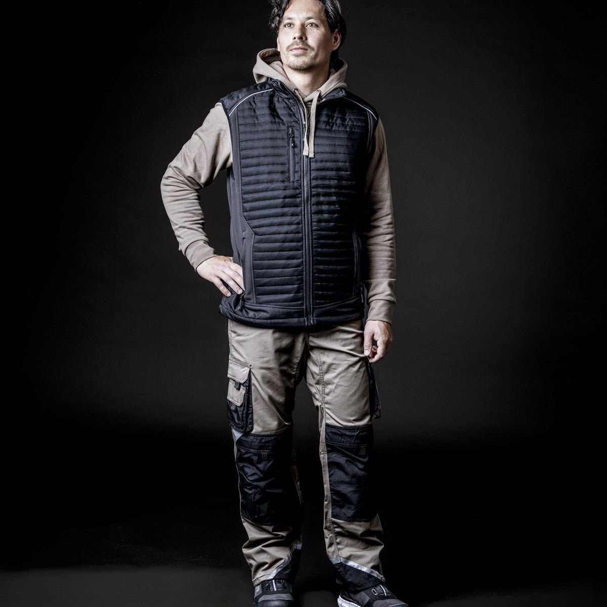 NITRAS MOTION TEX PRO FX, work trousers, long, khaki / black