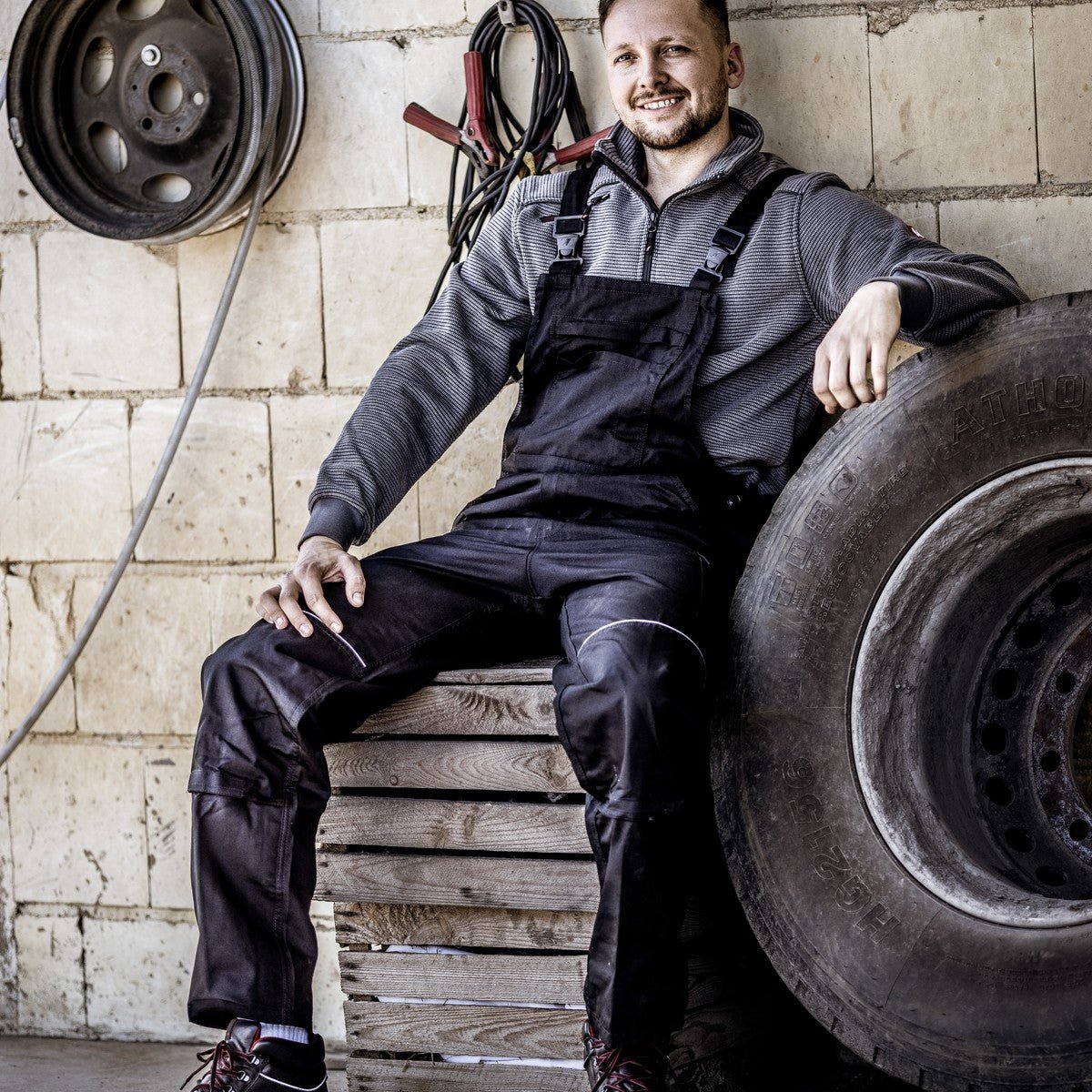 NITRAS MOTION TEX LIGHT, dungarees, black