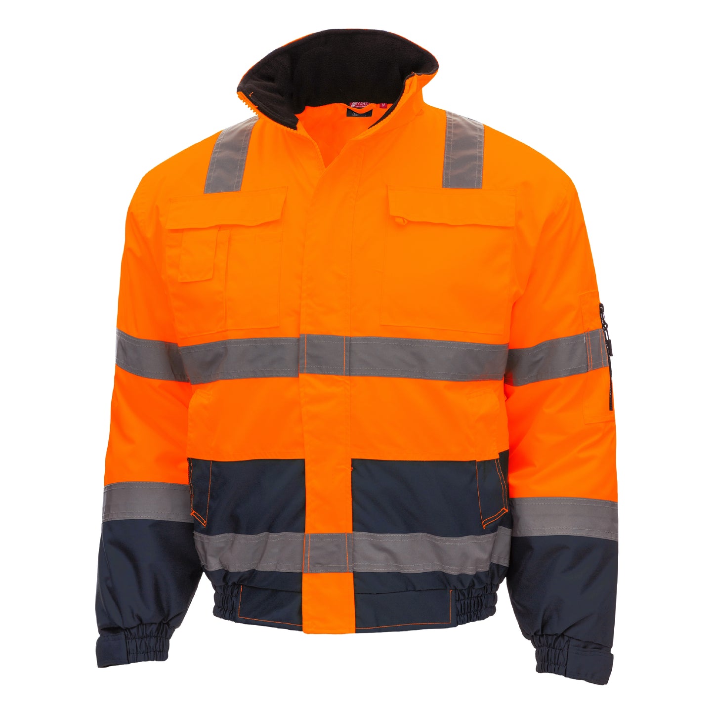NITRAS MOTION TEX VIZ, chaqueta de piloto de alta visibilidad, naranja neón / azul marino