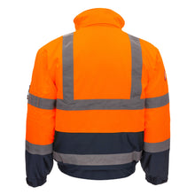 NITRAS MOTION TEX VIZ, chaqueta de piloto de alta visibilidad, naranja neón / azul marino