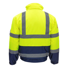 NITRAS MOTION TEX VIZ, chaqueta de piloto de alta visibilidad, amarillo neón / azul marino