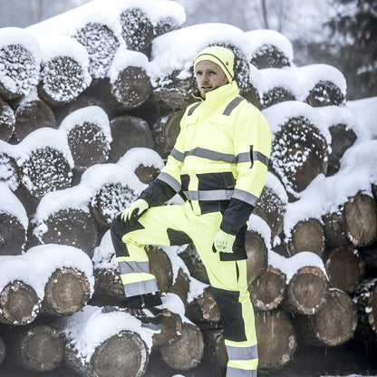 NITRAS MOTION TEX VIZ, chaqueta de piloto de alta visibilidad, amarillo neón / azul marino
