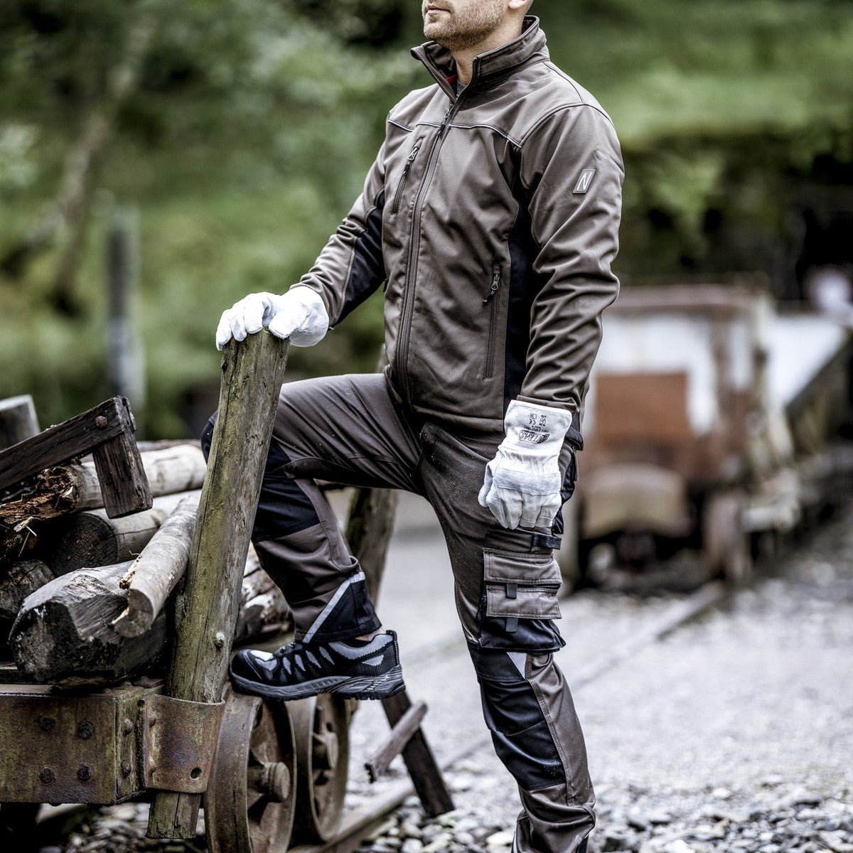 NITRAS MOTION TEX LIGHT, chaqueta softshell, marrón / negro