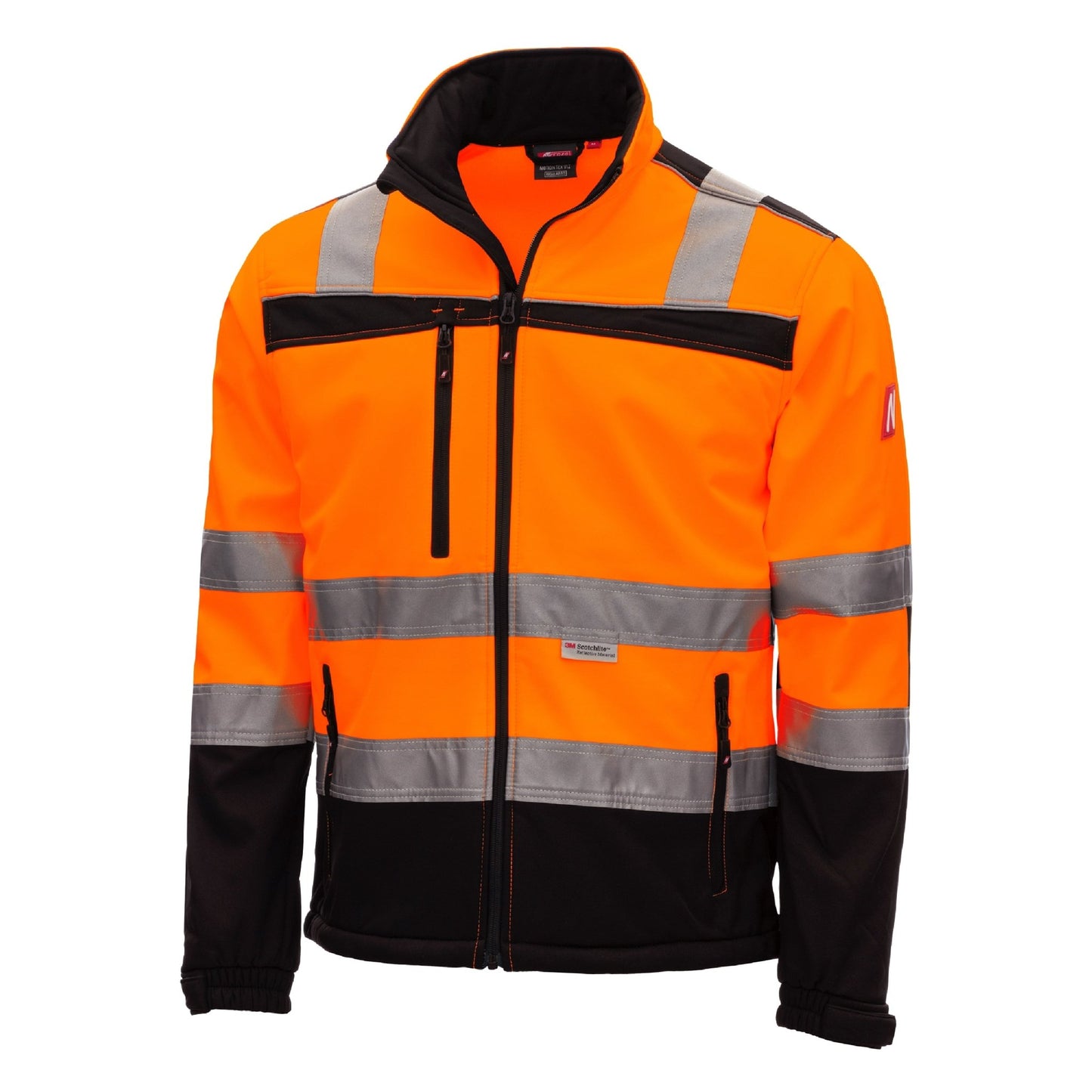 NITRAS MOTION TEX VIZ, chaqueta softshell de alta visibilidad, naranja neón / negro