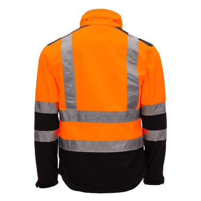 NITRAS MOTION TEX VIZ, chaqueta softshell de alta visibilidad, naranja neón / negro