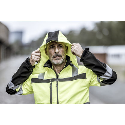 Capucha desmontable NITRAS, amarillo neón/negro, poliéster OEKO-TEX: 100% | Paquete (1 pieza)