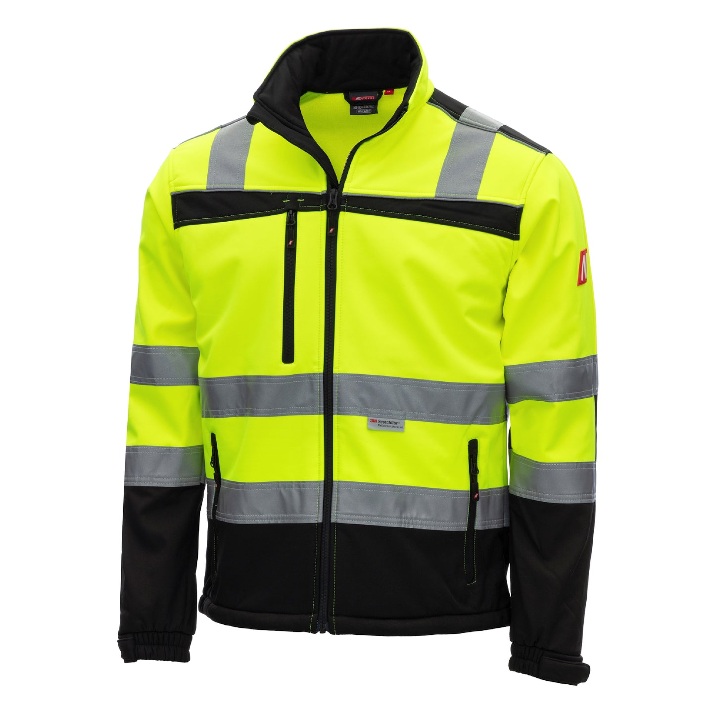 NITRAS MOTION TEX VIZ, chaqueta softshell de alta visibilidad, amarillo neón / negro