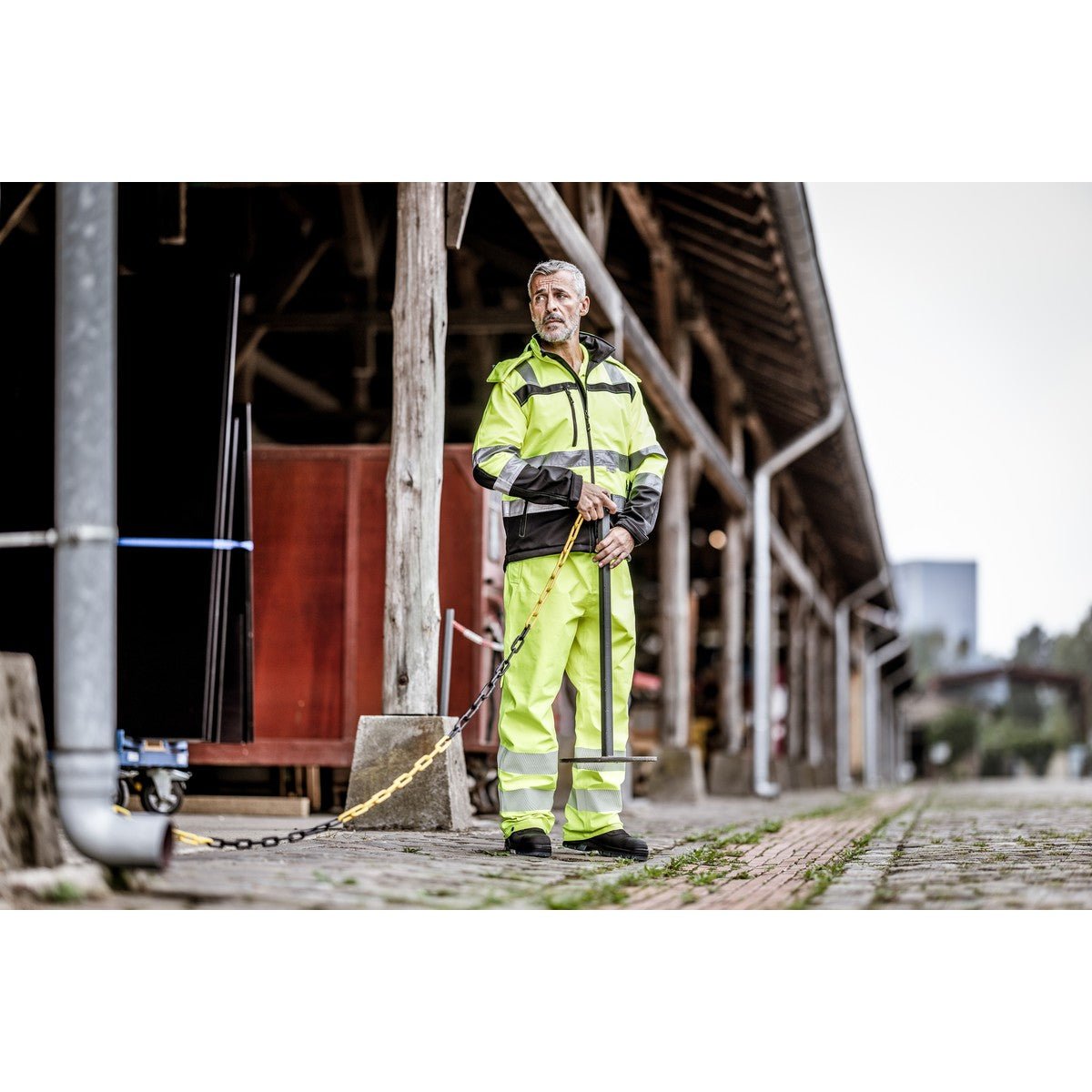 NITRAS MOTION TEX VIZ, chaqueta softshell de alta visibilidad, amarillo neón / negro