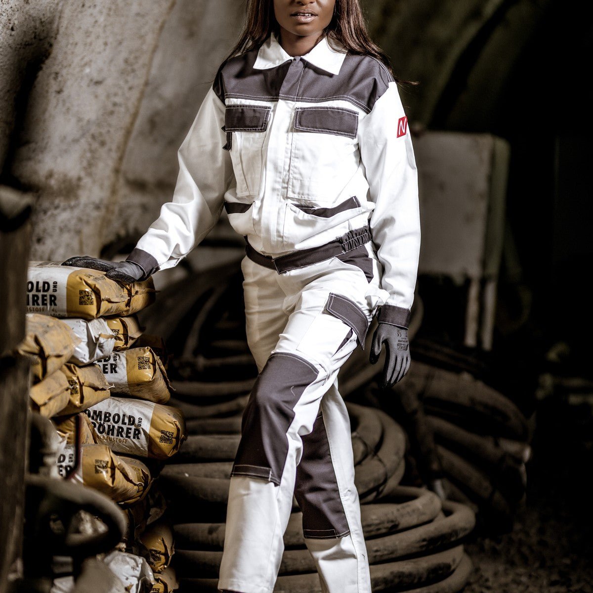 NITRAS MOTION TEX LIGHT, work jacket, white / gray