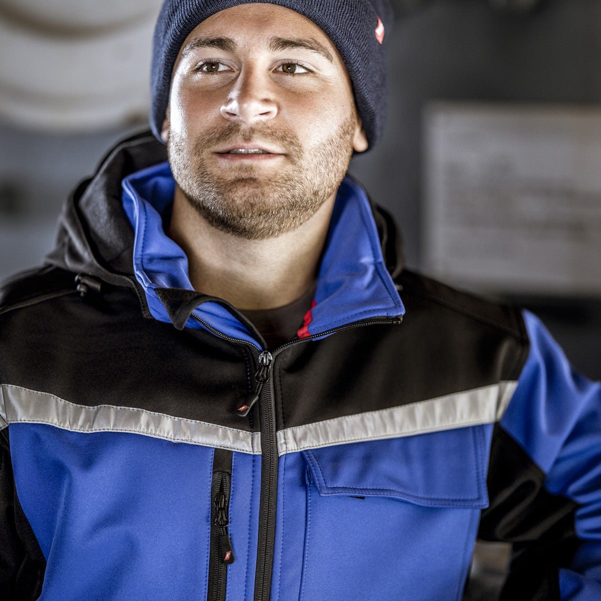 NITRAS MOTION TEX PLUS, chaqueta softshell, azul real / negro