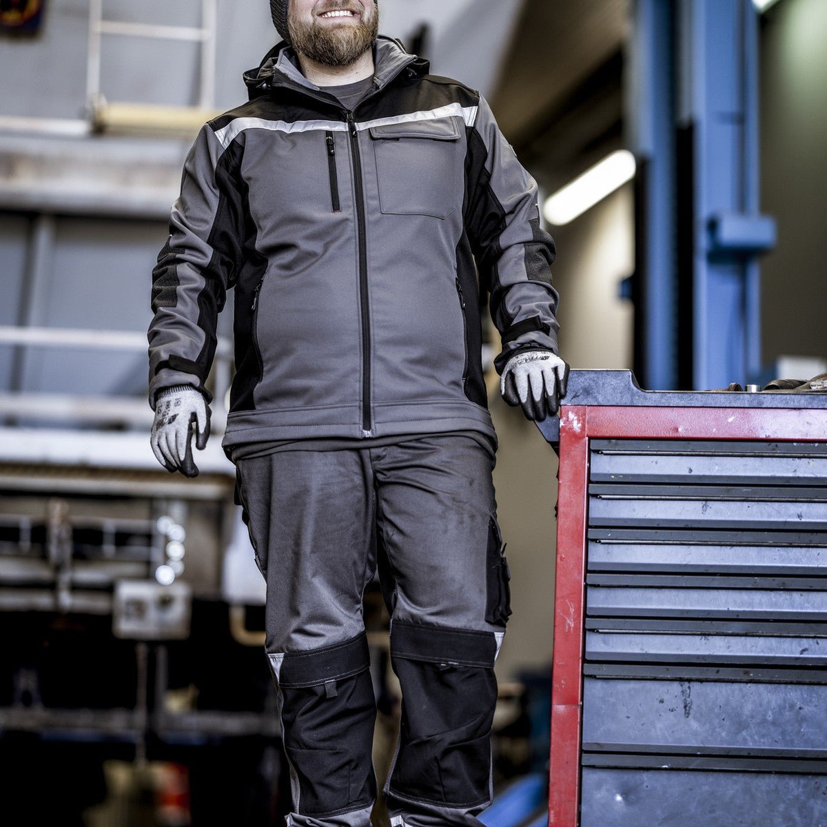 NITRAS MOTION TEX PLUS, pantalón de trabajo, largo, gris / negro