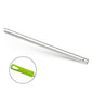 The Nölle Profi Brush Aluminum Mop Handle 140 cm, Ø 24 mm with cross hole (1 piece) from Nölle Profi Brush Bürsten- & Pinseltechnik e.K. features a metal rod with a cross hole and a green plastic handle with a hanging opening.