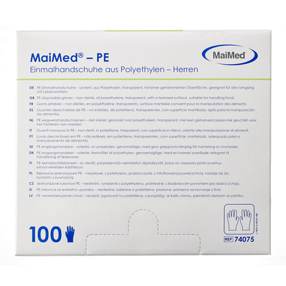 MaiMed-PE disposable gloves made of PE, non-sterile, 100 pieces/box