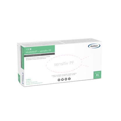 Guantes de examen de látex sensibles MaiMed, no estériles, sin polvo, 100 unidades/caja