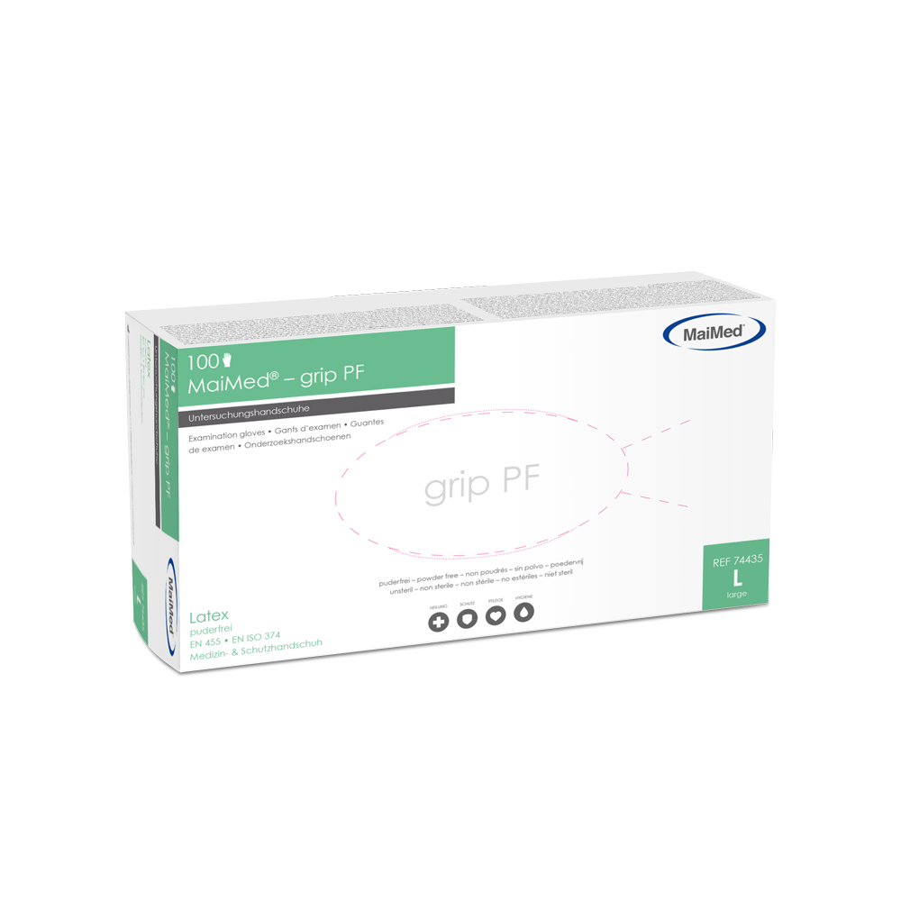 MaiMed-grip PF, guantes de exploración de látex no estériles y sin polvo