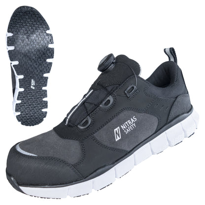 Calzado bajo de seguridad NITRAS SONIC STEP FIT, S3S FO HRO SC SR, gris / negro