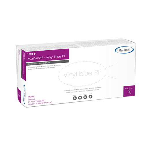 MaiMed-vinyl blue PF, non-sterile, powder-free vinyl examination gloves 100 pieces/box