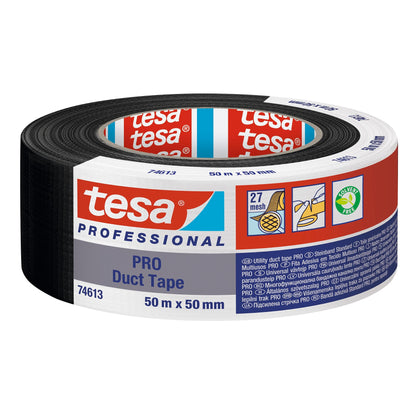 Cinta adhesiva tesa PRO 74613 >60 % de plástico reciclado, 50 m x 50 mm, negra