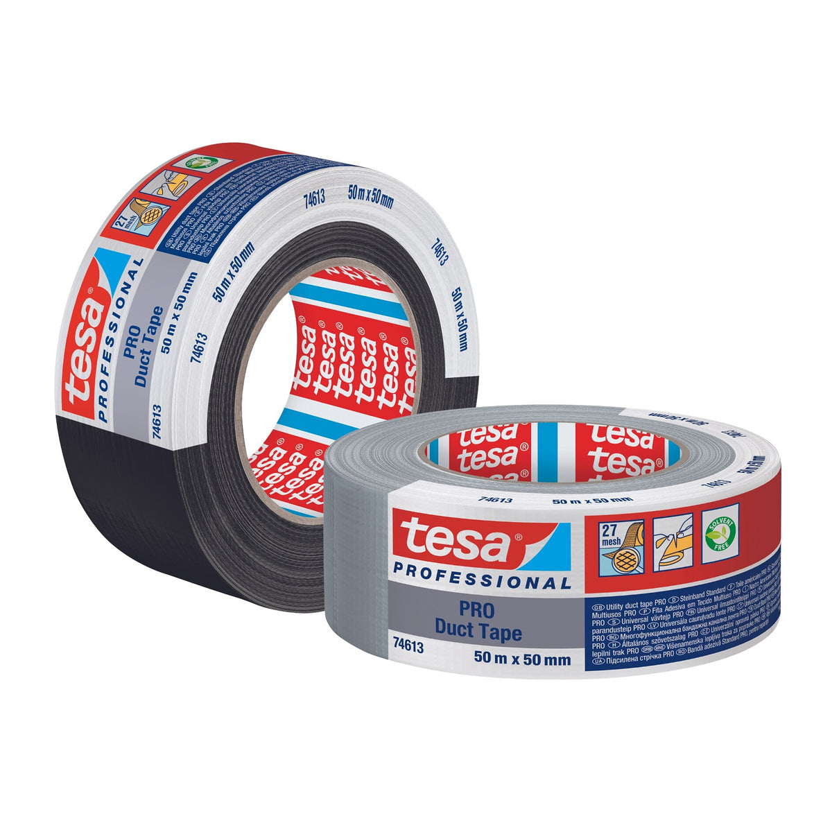 Cinta adhesiva tesa PRO 74613 >60 % de plástico reciclado, 50 m x 50 mm – Surtido