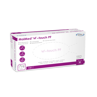 MaiMed vi-touch engangs vinylhansker, pudderfrie, 100 stk/eske