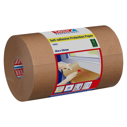 tesa Professional 74922 Self-adhesive protective paper, chamois, 50 m x 150 mm