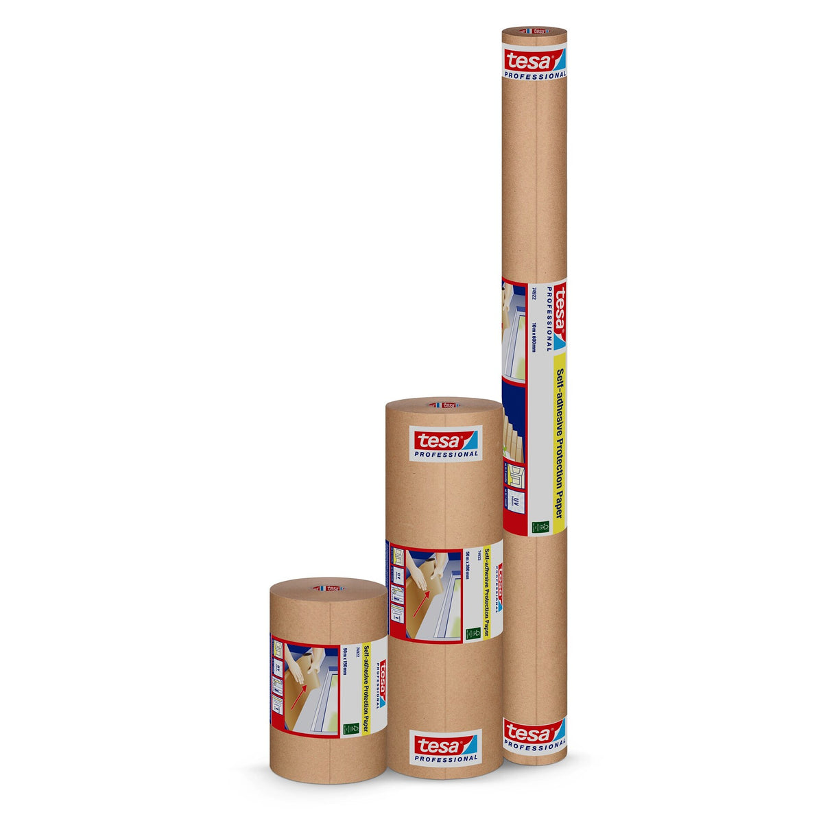 tesa Professional 74922 Self-Adhesive Protective Paper, Chamois – Assortment